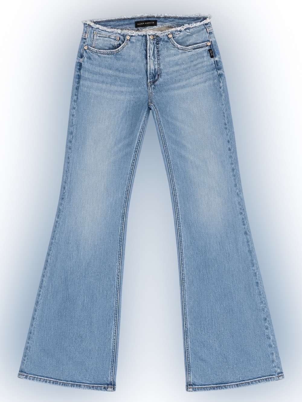 Rough Hem Silver Jeans Light Blue Flare Denim
